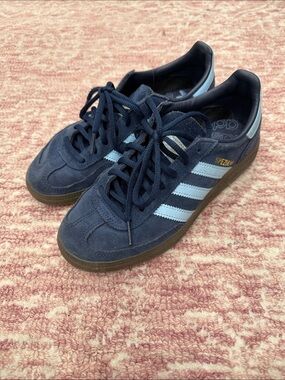 adidas Spezial Navy Suede Sneakers with Light Blue Stripes
